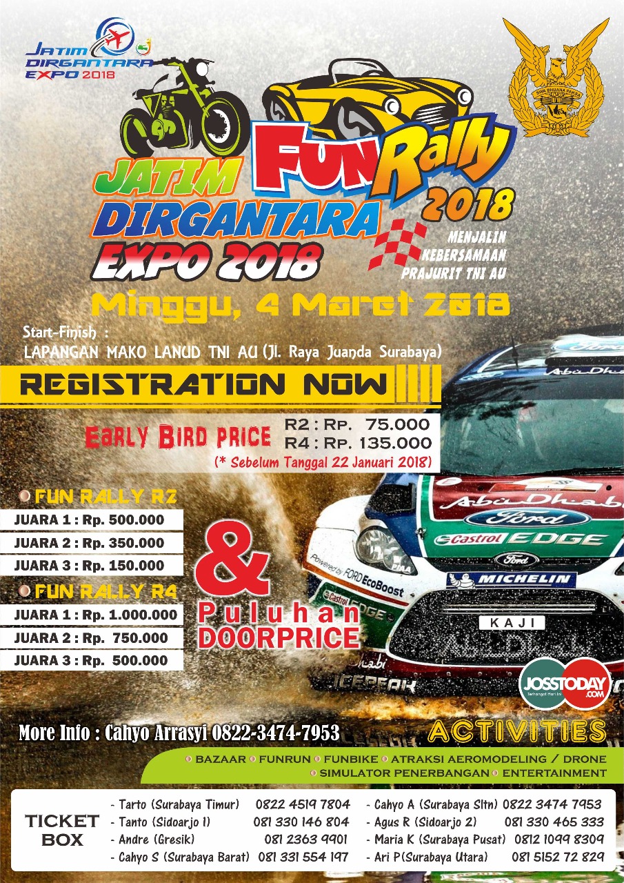 Fun Rally bakal meriahkan Jatim Dirgantara Expo 2018
