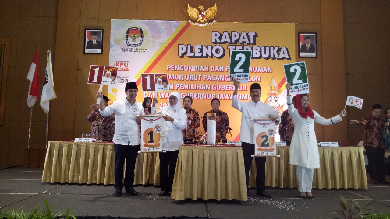 Pilgub Jatim 2018, Khofifah-Emil Nomor 1, Gus Ipul-Puti Nomor 2