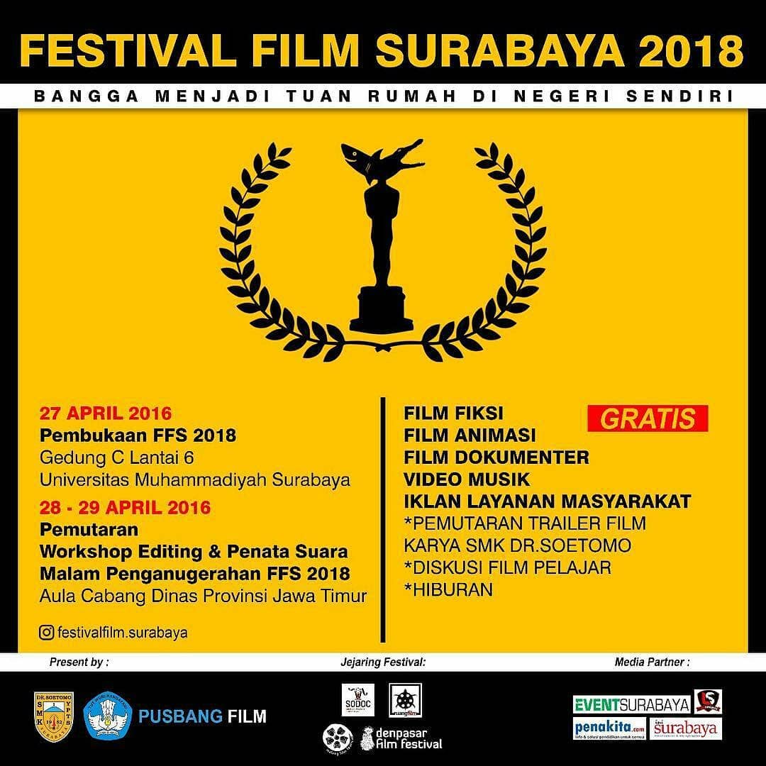 Festival Film Surabaya 2018 Siap Hadirkan Ratusan Film Karya Anak Bangsa