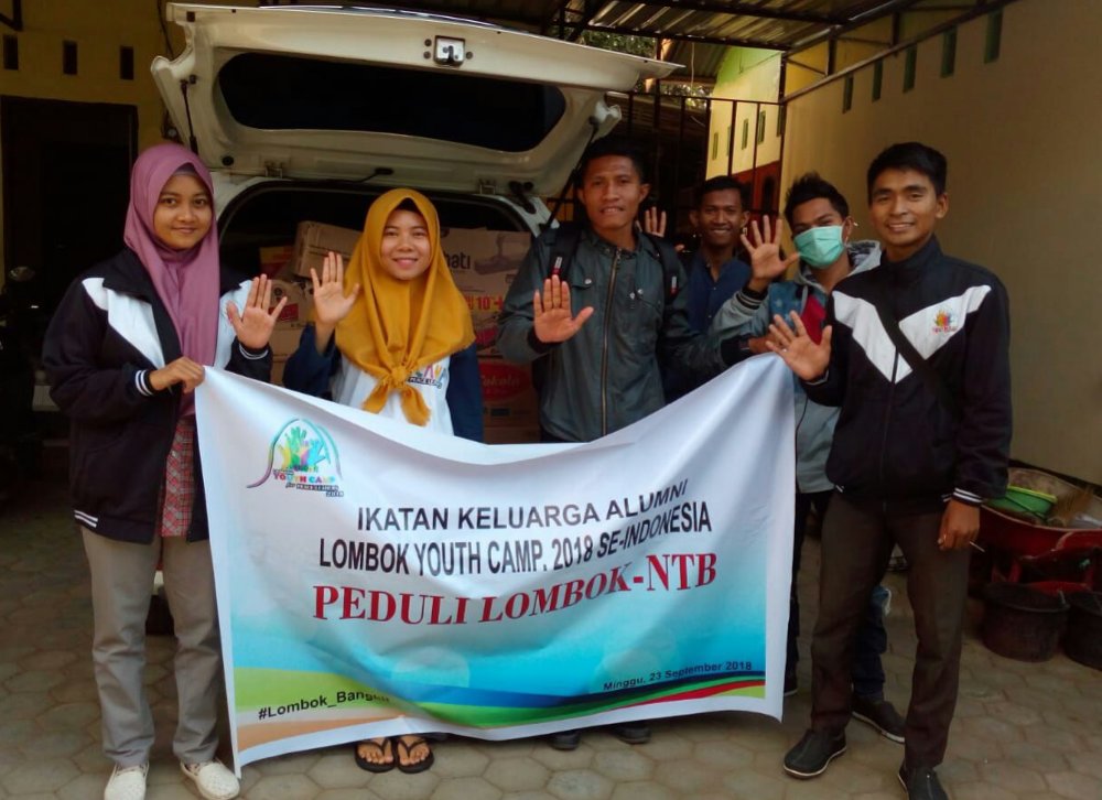 Alumni LYC Beri Bantuan Sembako dan Trauma Healing untuk Korban Gempa Lombok