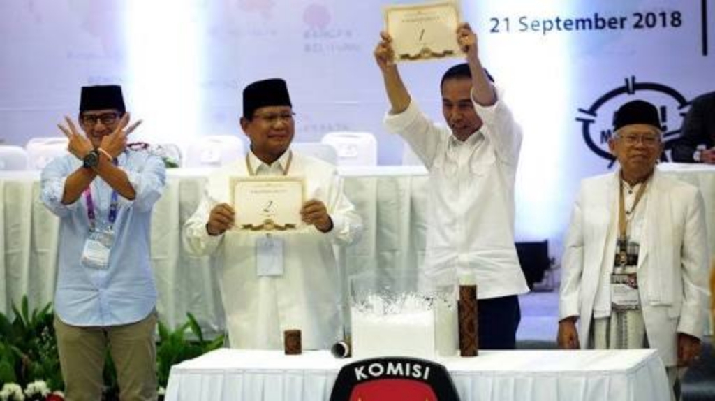 Nomor Urut Pilpres 2019, Jokowi-Maruf Amin 1, Prabowo-Sandiaga 2
