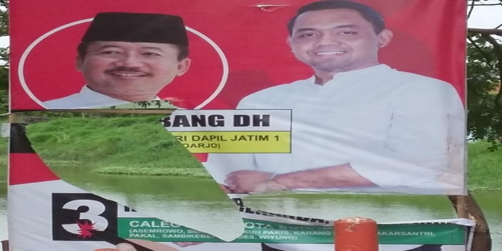 Caleg PDIP Hadrean Renanda Kecewa Atributnya Rusak