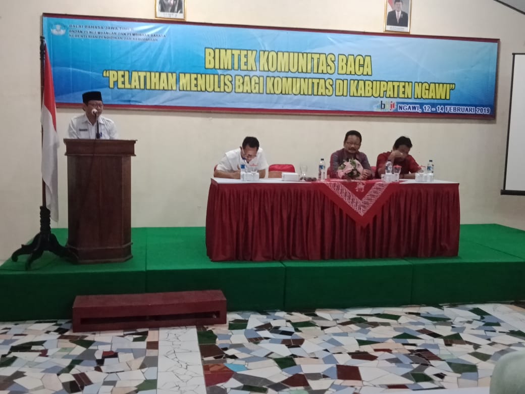 Tingkatkan Literasi, BBJT Gelar Pelatihan Menulis Komunitas Baca di Ngawi