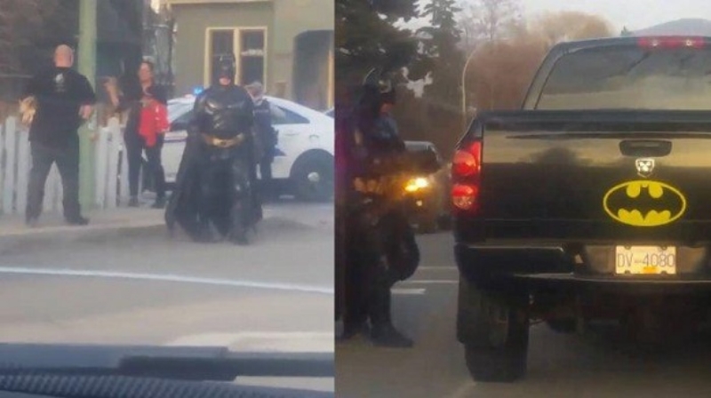 Pemuda Berkostum Batman Bantu Polisi Tangani Kejahatan