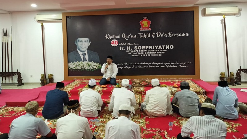 Gerindra Se-Jatim Gelar Tahilan 40 Hari Almarhum Soepriyatno