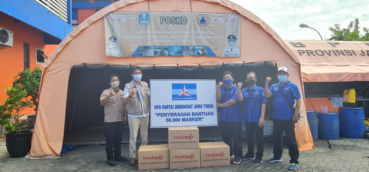Demokrat Jatim Sumbang 50 Ribu Masker Medis