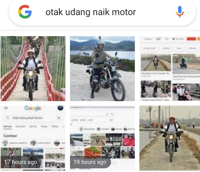 Ketik “Otak Udang Naik Motor” di Google, Muncul Gambar Jokowi