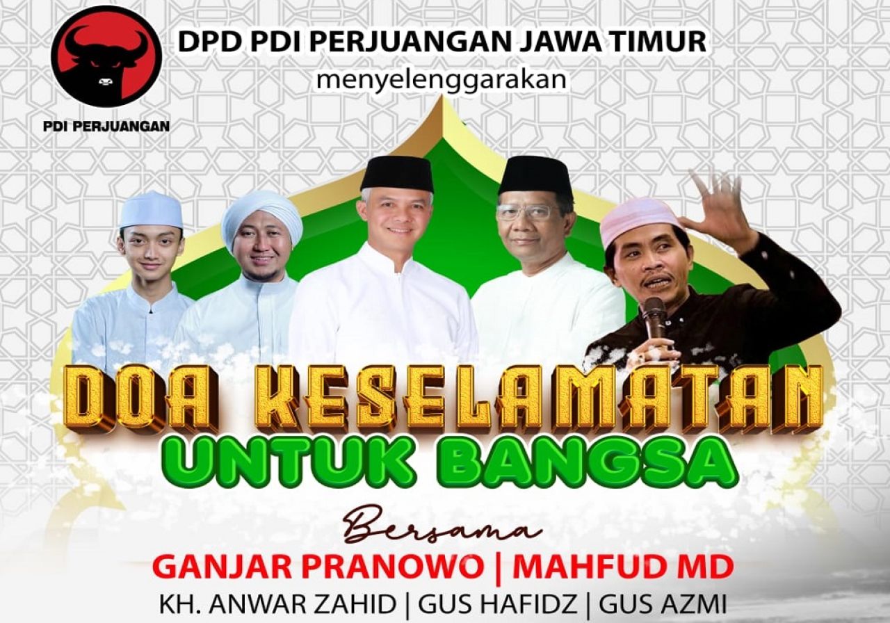 PDIP Gelar Doa Bersama Ganjar - Mahfud, Klaim 40 Persen Pemilihnya Nahdliyin