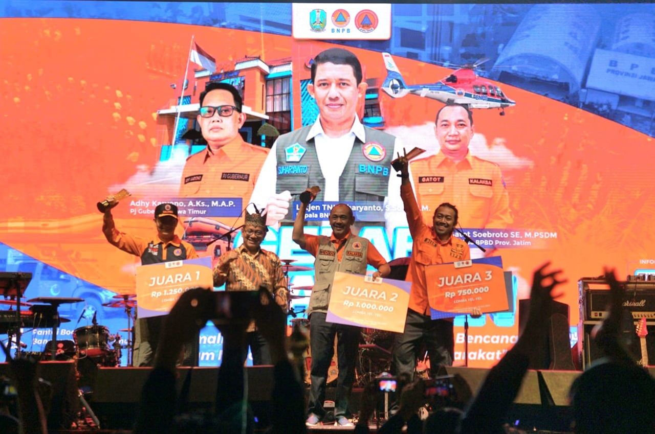 Lumajang Juara Umum Semarak Gelar Peralatan Se-Jatim, Ditutup 5 Arahan BNPB