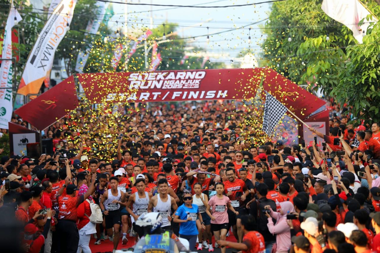 Peserta Soekarno Run di Nganjuk Membeludak, Marhaen: Bukti Bung Karno Dicintai Masyarakat