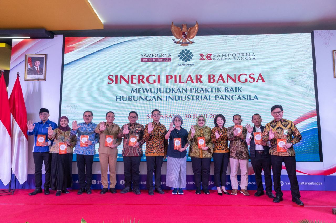 &ldquo;Sinergi Pilar Bangsa: Praktik Baik Hubungan Industrial Pancasila&rdquo; yang diselenggarakan di PT HM Sampoerna Tbk. (Sampoerna) Plant Rungkut 1, Surabaya. (Foto: Ist)